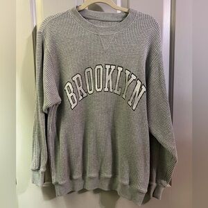 Aerie Oversized Waffle Knit Crewneck